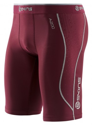 Skins Bio A200 Mens Maroon half tights - pouze "S"