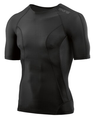 Skins DNAmic Mens Top Short Sleeve Black/Black - kompresní triko