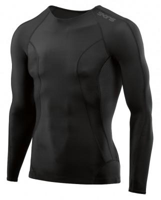 Skins DNAmic Mens Top Long Sleeve Black/Black - kompresní triko