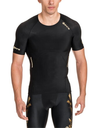 Skins A400  Mens Black Top Short Sleeve