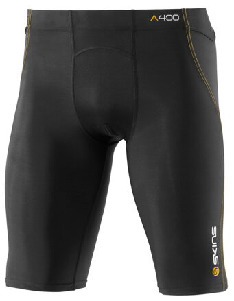 Skins Bio A400 Mens Black/Yellow Half Tights - pouze XXL