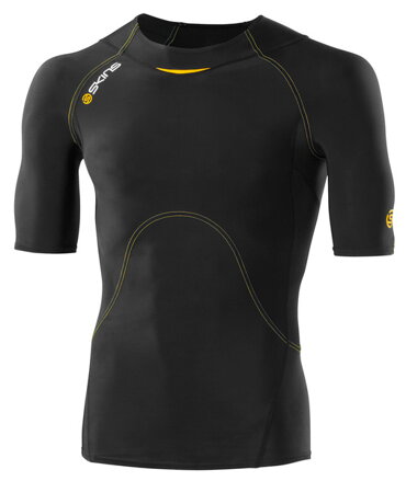 Skins Bio A400 Mens Black/Yellow Top Short Sleeve - jen vel. M