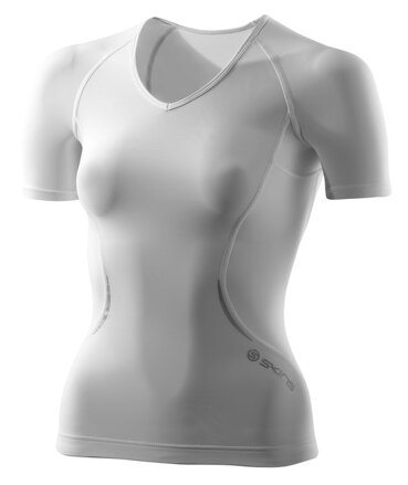 Skins A400 Womens White Top Short Sleeve - pouze "XSH"