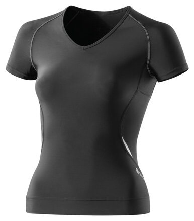 Skins A400 Womens Black/Silver Top Short Sleeve - kompresní tričko
