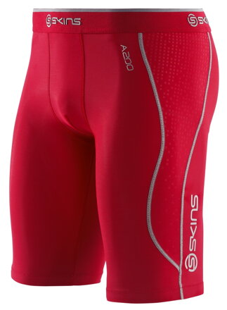 Skins Bio A200 Mens Red half tights - kompresní šortky - jen vel. S