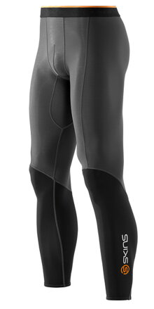 Skins Bio S400 - Thermal Mens Black/Graphite/Orange Long Tights - kompresní termální kalhoty - pouze XS a S