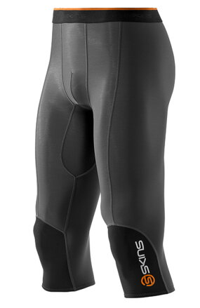 Skins Bio S400 - Thermal Mens Black/Graphite/Orange 3/4 Tights - termální kompresní kalhoty - jen vel. S
