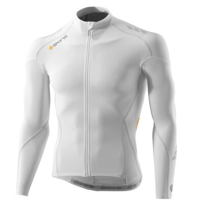 Skins Cycle Mens White Compresn L/S Jersey