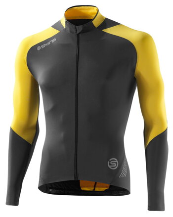 Skins Cycle Mens Yellow/Grey L/S Jersey