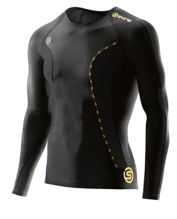 Skins DNAmic Mens Top Long Sleeve Black - kompresní triko - pouze vel. XL