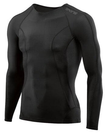 Skins DNAmic Mens Top Long Sleeve Black/Black - kompresní triko