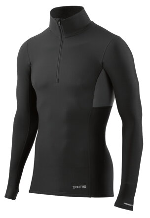 Skins DNAmic Thermal Men's Compression L/S Mock Neck with zip Black/Charcoal