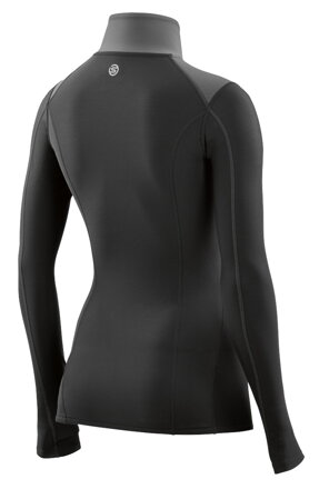 Skins DNAmic Thermal Women's Compression L/S Mock Neck with zip Black/Charcoal - kompresní termální tričko