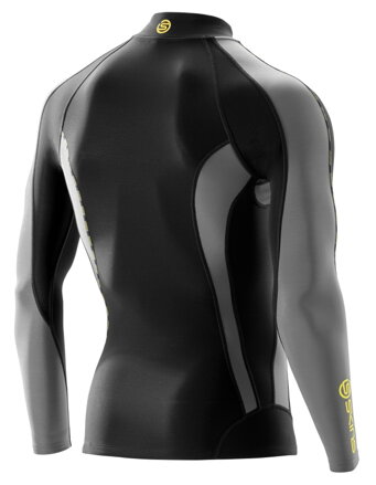 Skins DNAmic Thermal Men's Compression L/S Mock Neck with zip Black/Charcoal