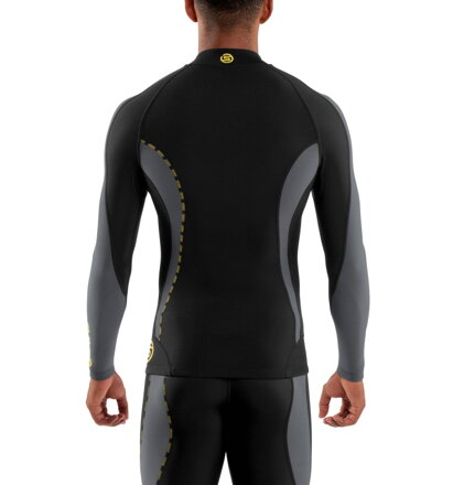 Skins DNAmic Thermal Men's Compression L/S Mock Neck with zip Black/Charcoal