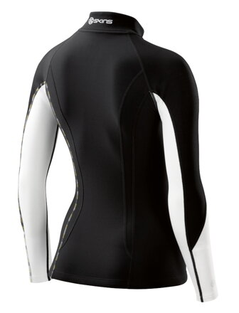 Skins DNAmic Thermal Women's Compression L/S Mock Neck with zip Black/Cloud - kompresní termální tričko - jen vel. XL