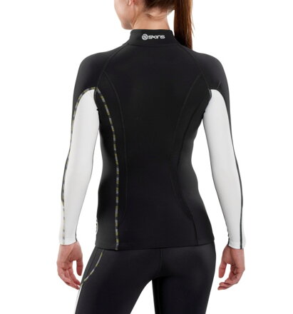 Skins DNAmic Thermal Women's Compression L/S Mock Neck with zip Black/Cloud - kompresní termální tričko - jen vel. XL