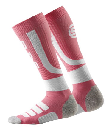 SKINS Essentials Womens Compression Socks Active Fluro Peach/White