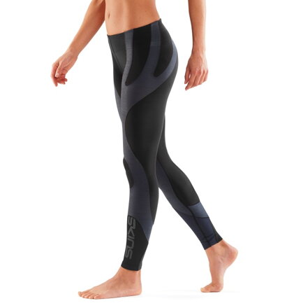 SKINS K-PROPRIUM Womens Compression Long Tights Charcoal/Black - kompresní  kalhoty