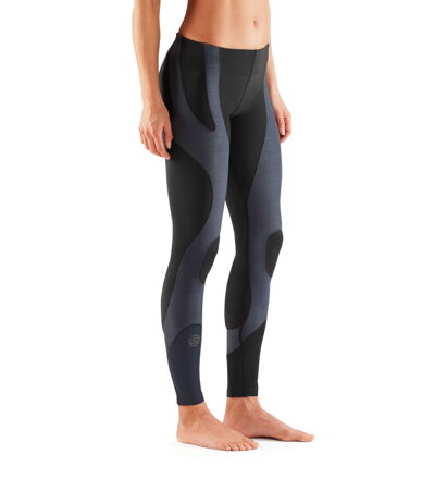 SKINS K-PROPRIUM Womens Compression Long Tights Charcoal/Black - kompresní  kalhoty