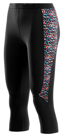 Skins S400 Thermal Womens Black/Multiprint 3/4 Tights - kompresní termální kalhoty - pouze velikost "S"