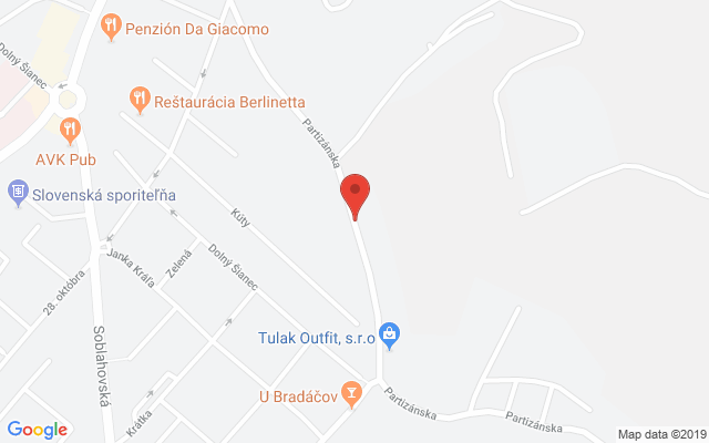 Google map: Partizánska 831/57, 911 01 Trenčín