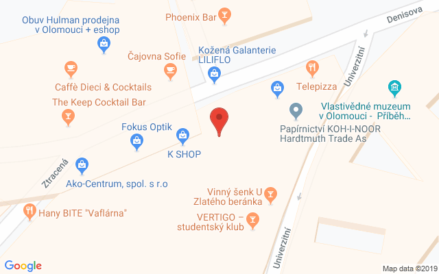 Google map: Denisova 279/20, 77900 Olomouc