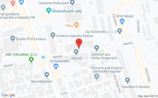 Google map: Skladná 1/C, 040 01 Košice