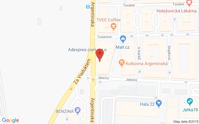 Google map: Argentinská 4, Praha