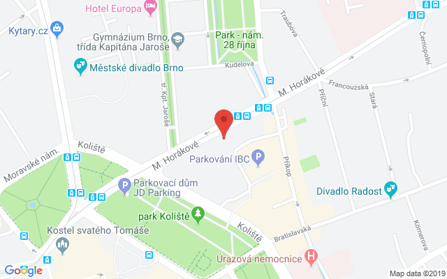 Google map: Milady Horákové 20, Brno