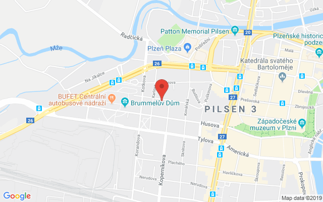 Google map: Poděbradova 503/19 301 00, Plzeň